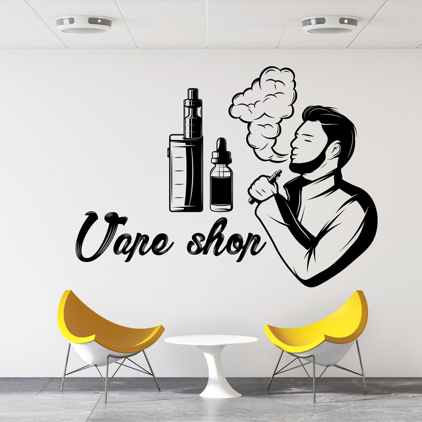 Vaping Store - Pegatina de pared para tienda de