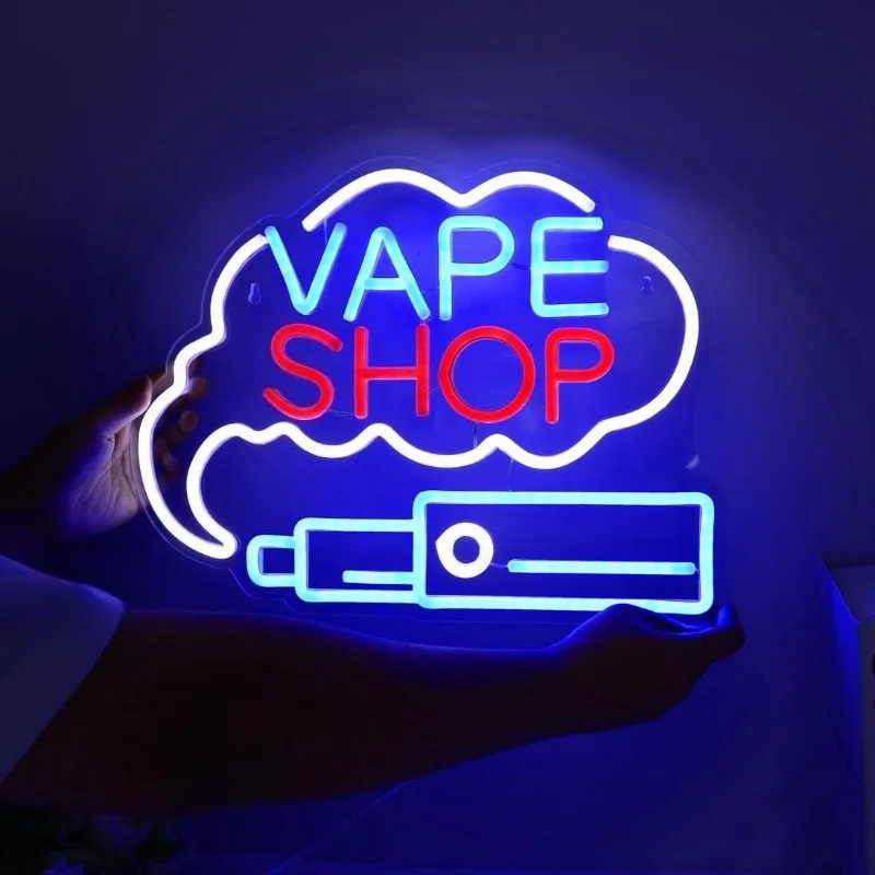 Vaping Store - Letrero de neón de humo LED