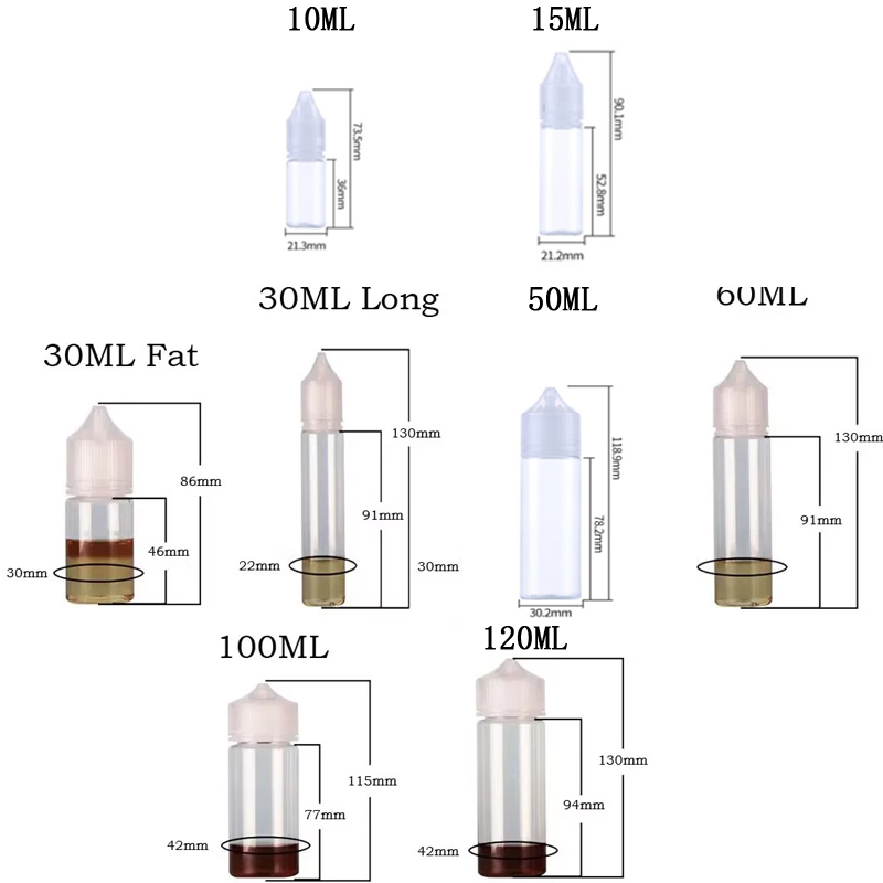 5 uds 10/15/30/50/60/100/120ml - Vaping Area reseña y precio