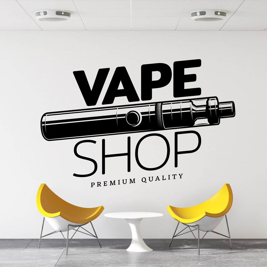 Pegatina de pared para tienda  - Vaping Store reseña y precio